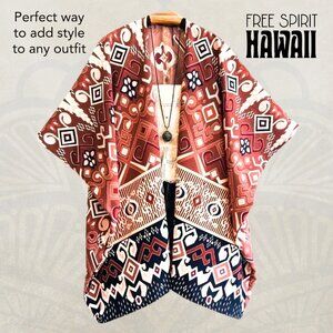 Tribal Print Boho Kimono | Ethnic Pattern | Boho Jacket | Festival | Cardigan